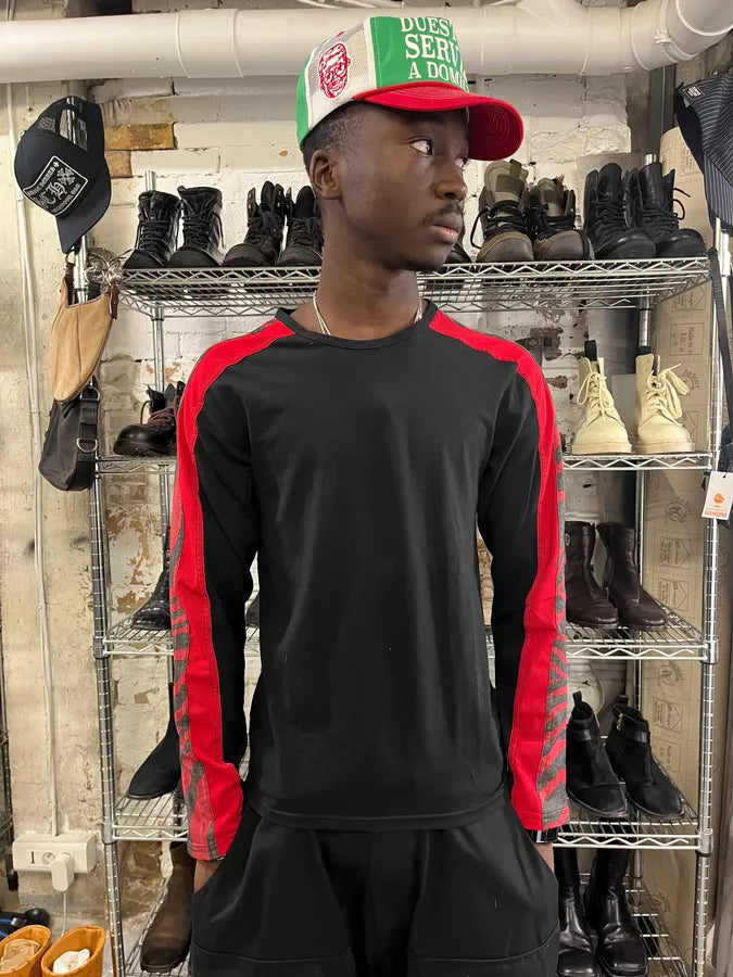 2000s Roberto Cavalli Black & Red Devil Zebra Arms Longsleeves zxIBfQb 1