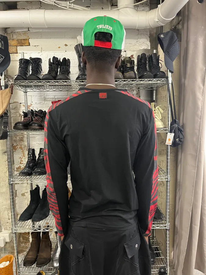 2000s Roberto Cavalli Black & Red Devil Zebra Arms Longsleeves zxIBfQb 2