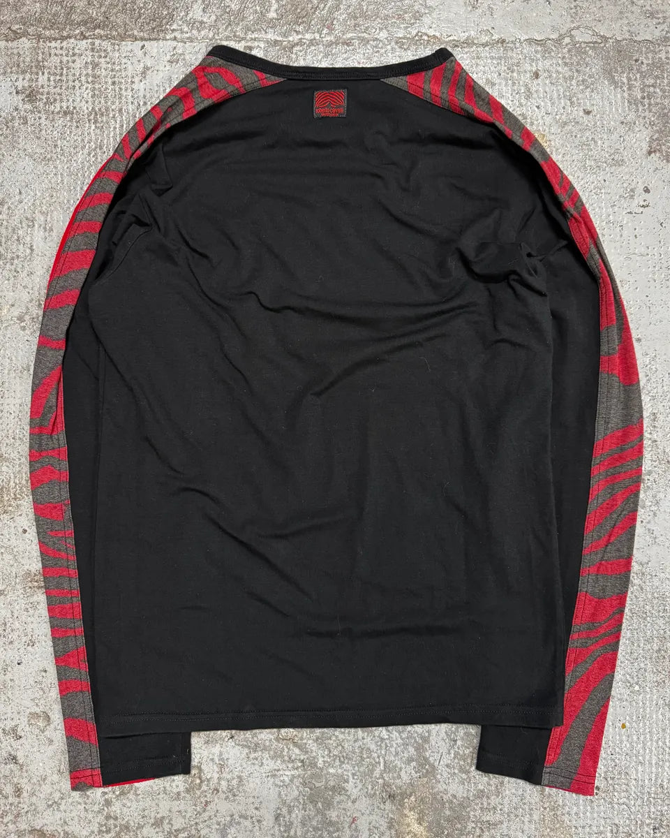 2000s Roberto Cavalli Black & Red Devil Zebra Arms Longsleeves zxIBfQb 3