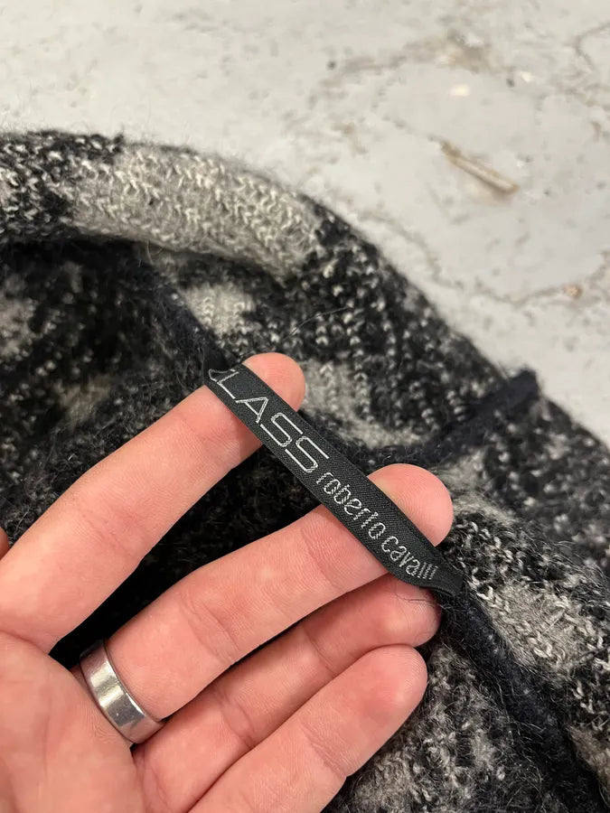 2000s Roberto Cavalli Black & White Leopard Print Long Jacket ffNFKpk 12