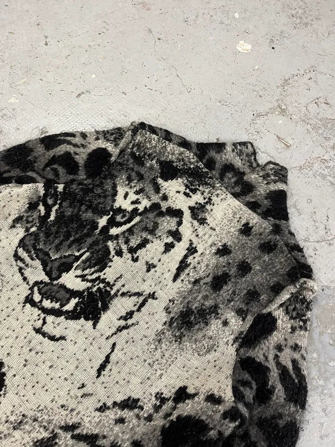 2000s Roberto Cavalli Black & White Leopard Print Long Jacket ffNFKpk 9