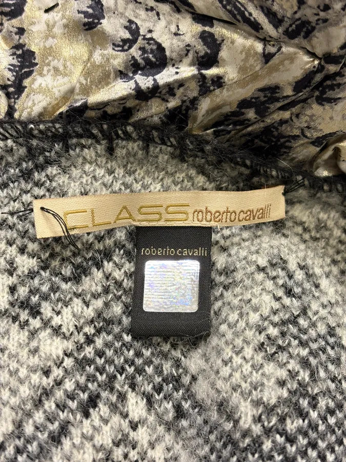 2000s Roberto Cavalli Black & White Leopard Wool Jacket gCQawmf 9