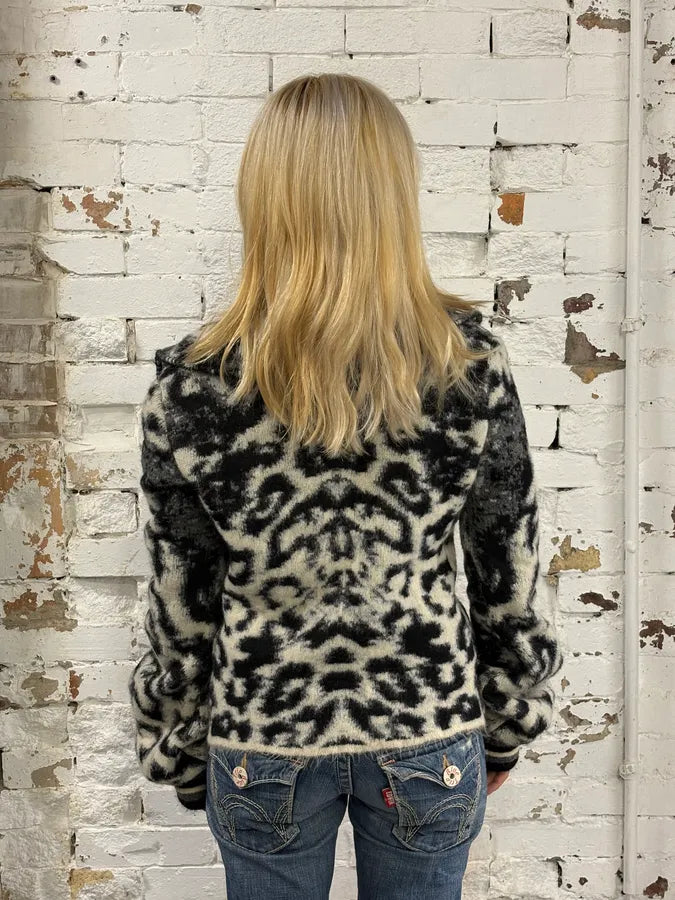 2000s Roberto Cavalli Black & White Leopard Wool Jacket gCQawmf 1