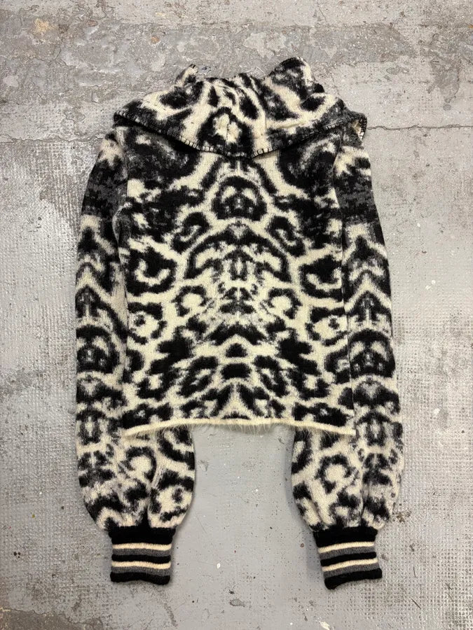 2000s Roberto Cavalli Black & White Leopard Wool Jacket gCQawmf 5