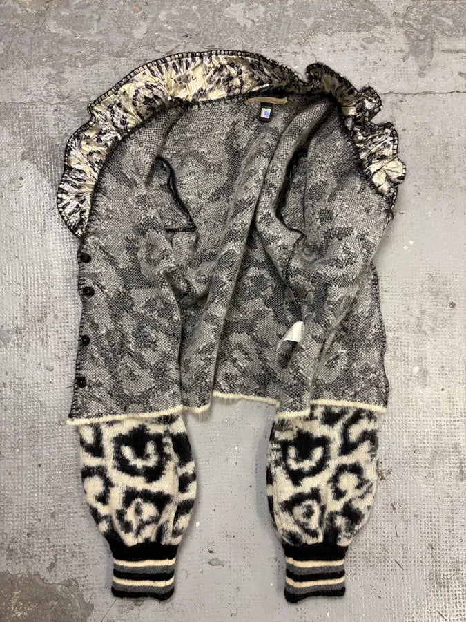 2000s Roberto Cavalli Black & White Leopard Wool Jacket gCQawmf 6