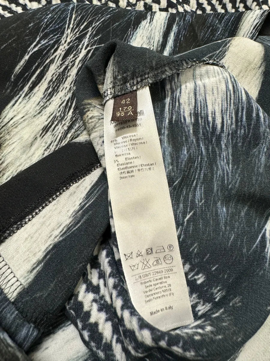 2000s Roberto Cavalli Black & White Long Fur Print Longsleeves XylMRYW 5