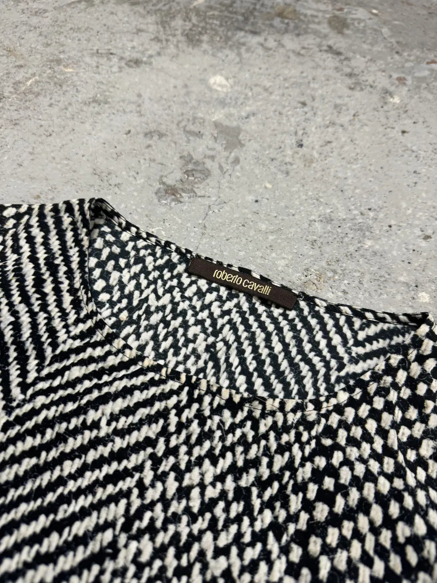 2000s Roberto Cavalli Black & White Long Fur Print Longsleeves XylMRYW 6