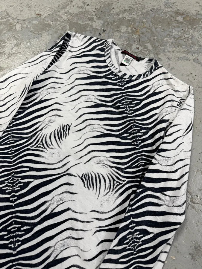 2000s Roberto Cavalli Black & White Safari Zebra Longsleeves nVWljhG 6