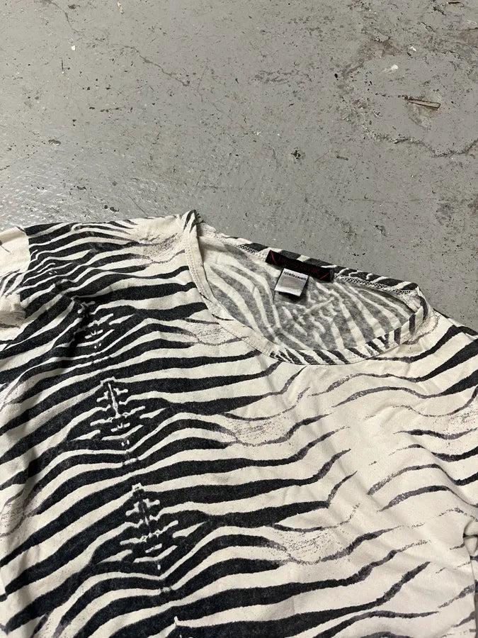 2000s Roberto Cavalli Black & White Safari Zebra Longsleeves (S) taeQMbQ 4