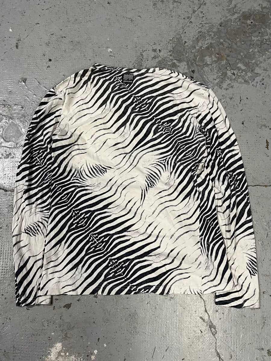 2000s Roberto Cavalli Black & White Safari Zebra Longsleeves (S) taeQMbQ 6
