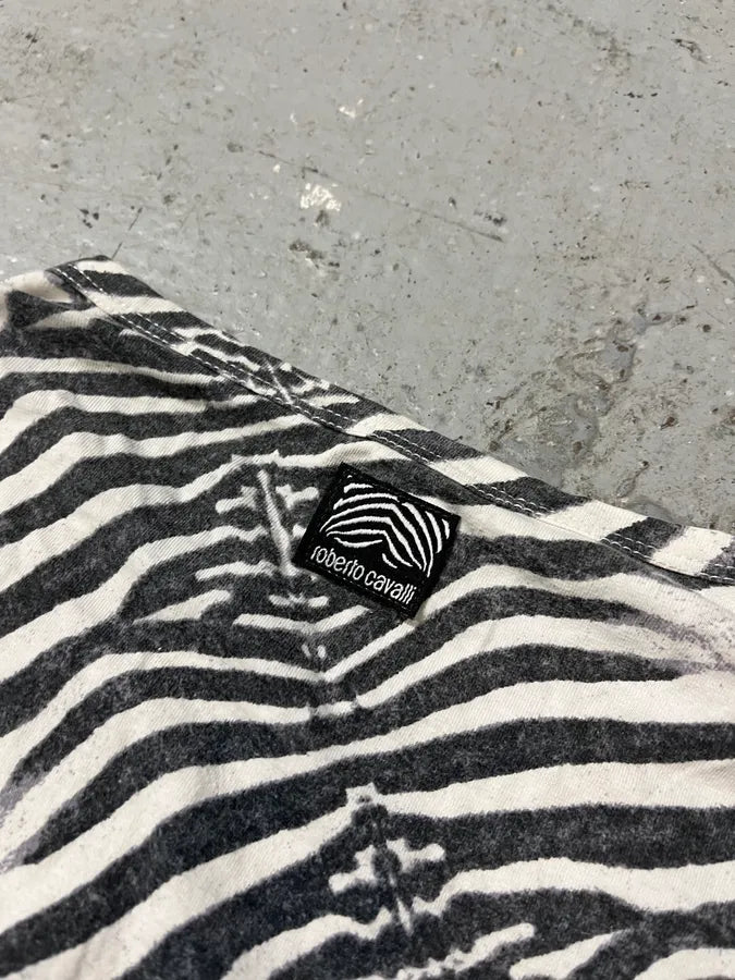 2000s Roberto Cavalli Black & White Safari Zebra Longsleeves (S) taeQMbQ 7