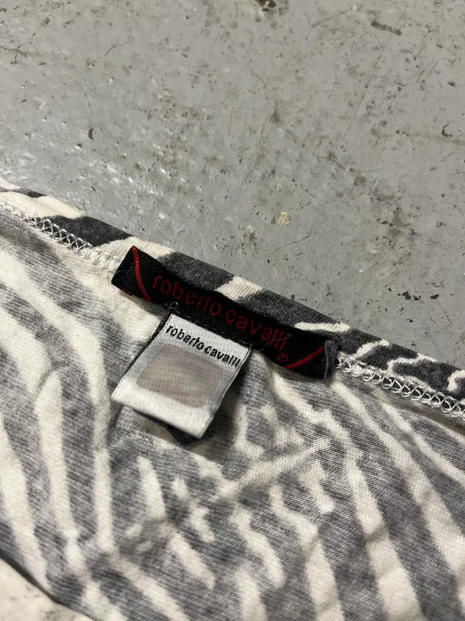 2000s Roberto Cavalli Black & White Safari Zebra Longsleeves (S) taeQMbQ 8