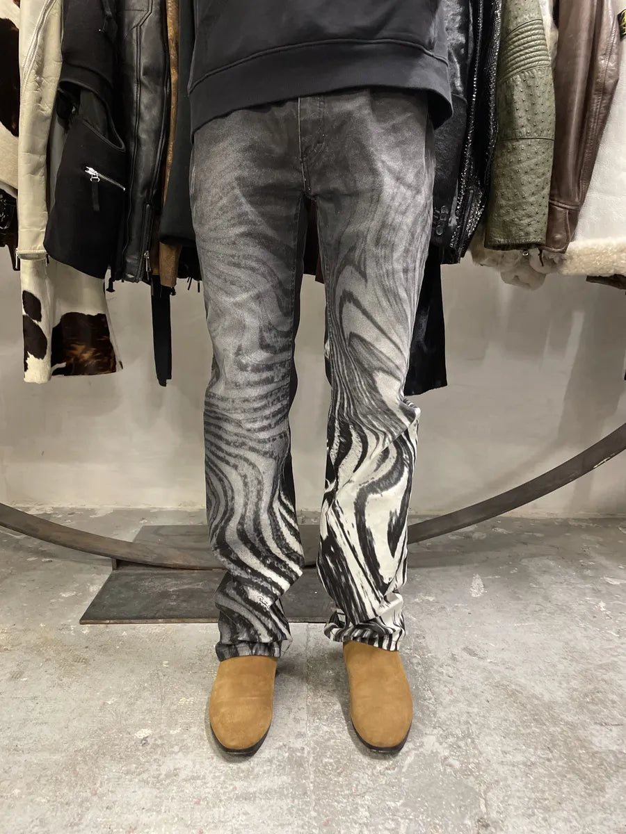 2000s Roberto Cavalli Black & White Wave Pants vqeEEZz 2