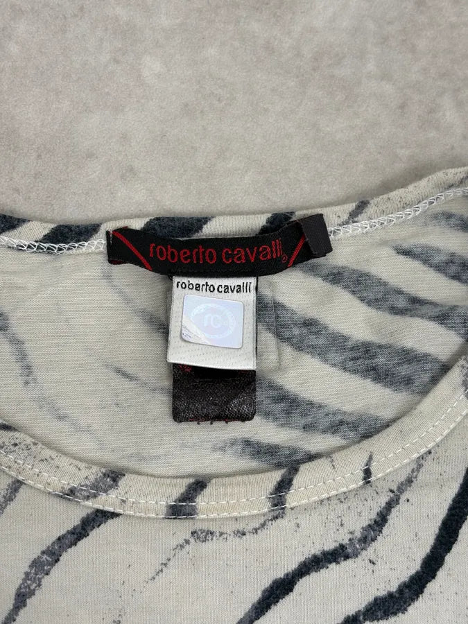 2000s Roberto Cavalli Black & White Zebra T-Shirt Gybeplu 7