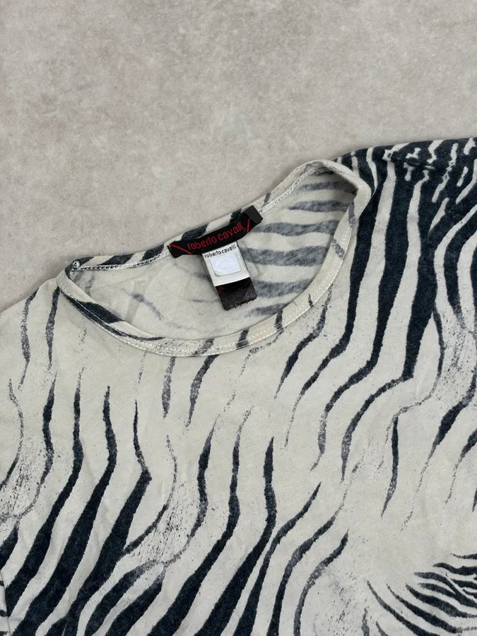 2000s Roberto Cavalli Black & White Zebra T-Shirt Gybeplu 4