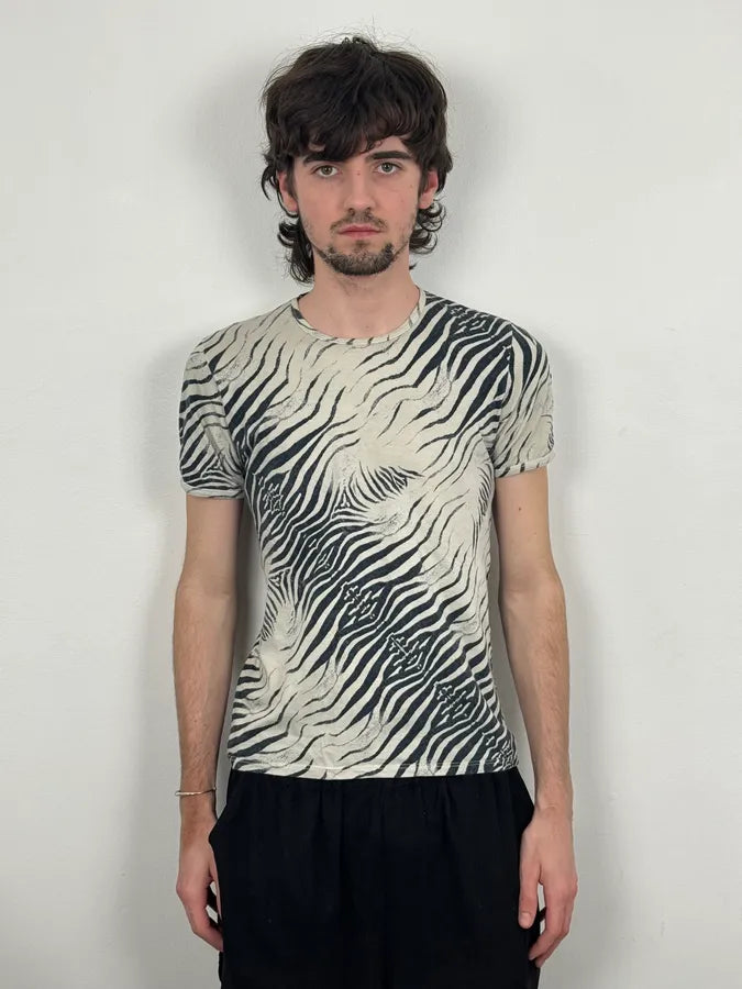 2000s Roberto Cavalli Black & White Zebra T-Shirt Gybeplu 1