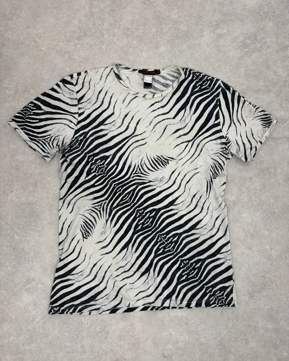 2000s Roberto Cavalli Black & White Zebra T-Shirt Gybeplu 0