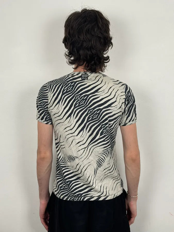 2000s Roberto Cavalli Black & White Zebra T-Shirt Gybeplu 2