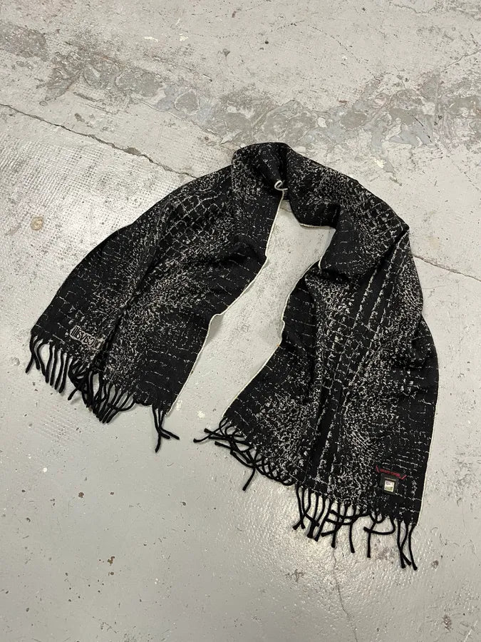 2000s Roberto Cavalli Black Crocodile Wool Scarf bJpXRjm 4
