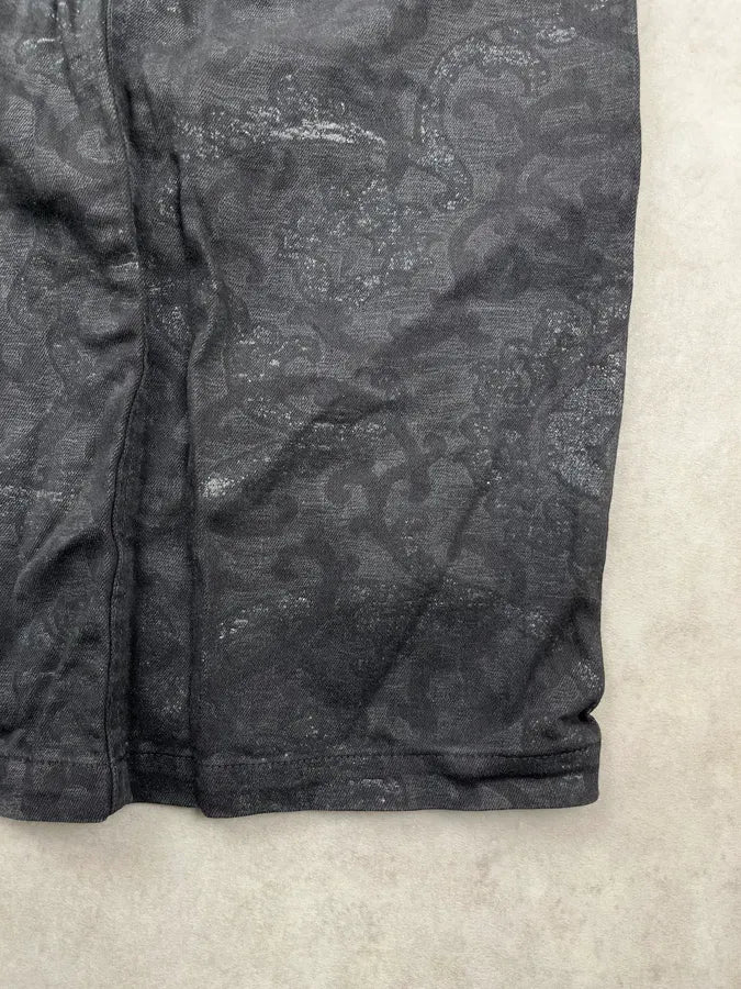 2000s Roberto Cavalli Black Damask Midi Skirt tBWjeNr 7