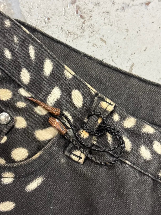 2000s Roberto Cavalli Black Denim Polka Dot Jeans UwZpeUW 7