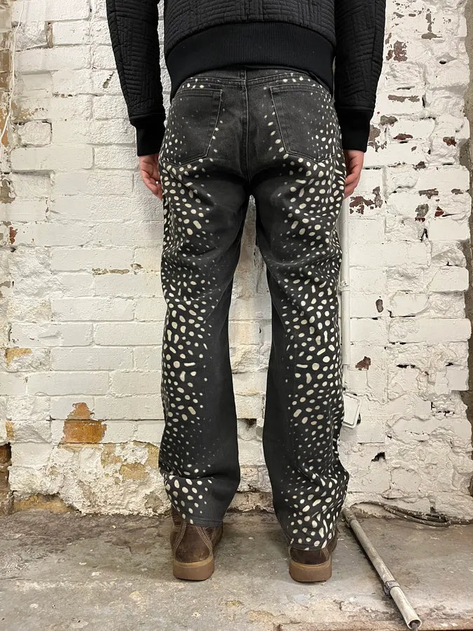 2000s Roberto Cavalli Black Denim Polka Dot Jeans UwZpeUW 4