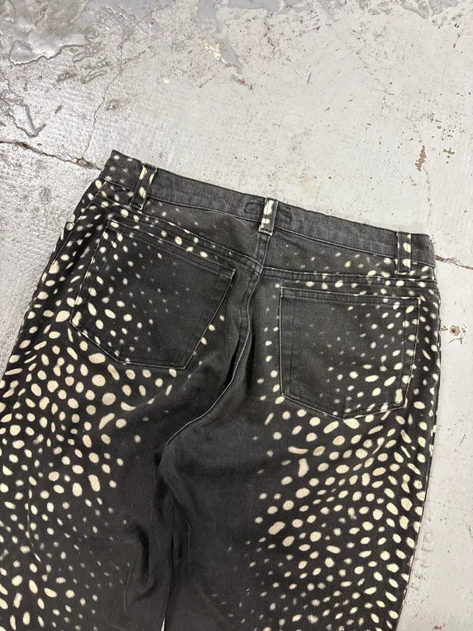 2000s Roberto Cavalli Black Denim Polka Dot Jeans UwZpeUW 6