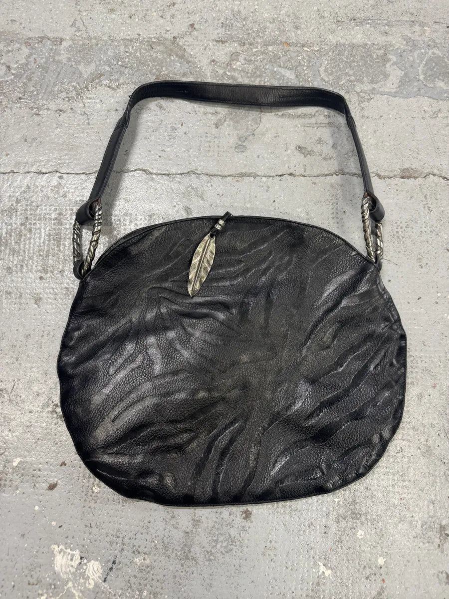 2000s Roberto Cavalli Black Feather Shoulder Bag qcgXxiD 0