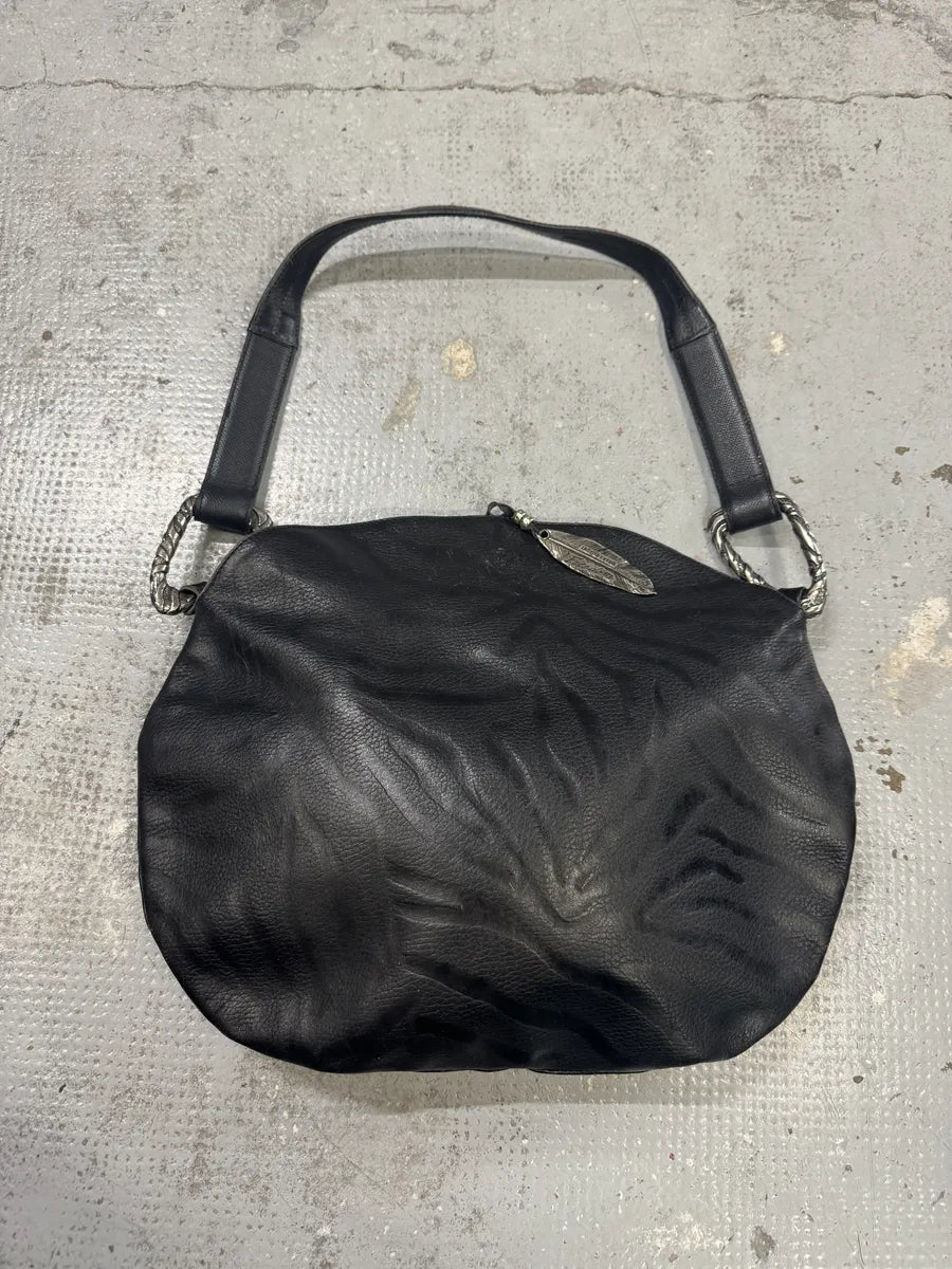 2000s Roberto Cavalli Black Feather Shoulder Bag qcgXxiD 1