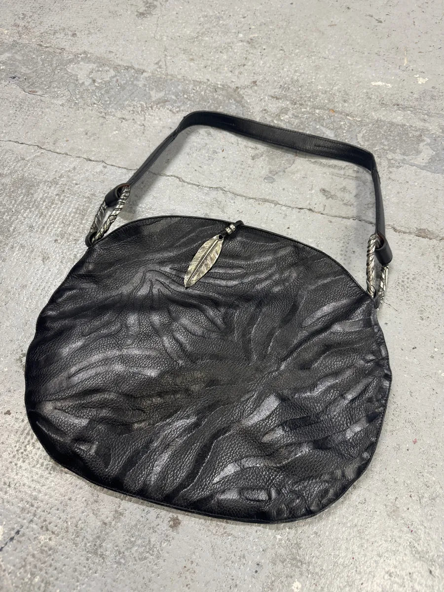 2000s Roberto Cavalli Black Feather Shoulder Bag qcgXxiD 10