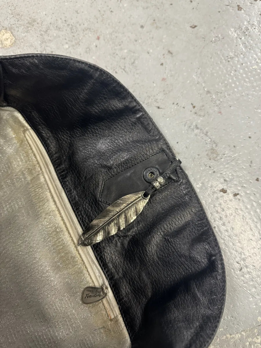 2000s Roberto Cavalli Black Feather Shoulder Bag qcgXxiD 7