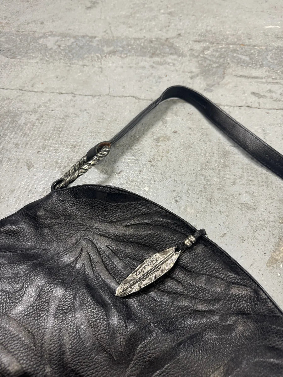 2000s Roberto Cavalli Black Feather Shoulder Bag qcgXxiD 9