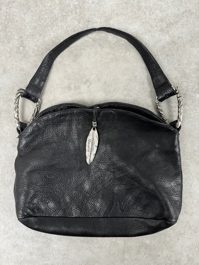 2000s Roberto Cavalli Black Feather Shoulder Bag xZYfUah 1