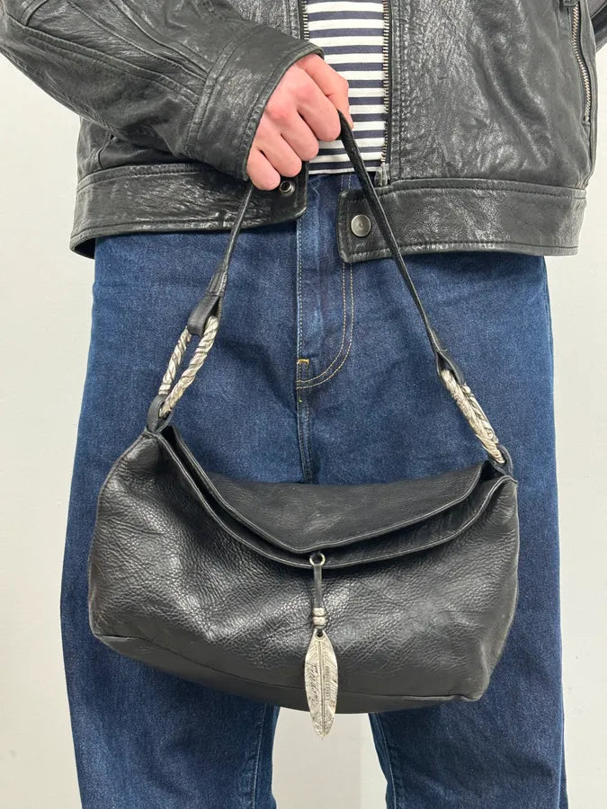 2000s Roberto Cavalli Black Feather Shoulder Bag xZYfUah 3