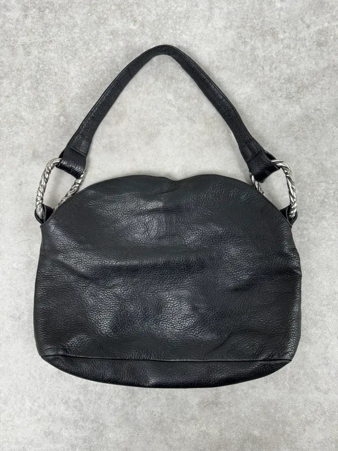 2000s Roberto Cavalli Black Feather Shoulder Bag xZYfUah 4