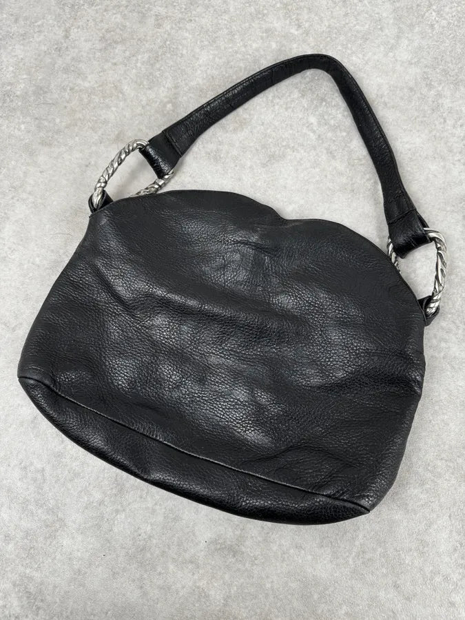 2000s Roberto Cavalli Black Feather Shoulder Bag xZYfUah 6