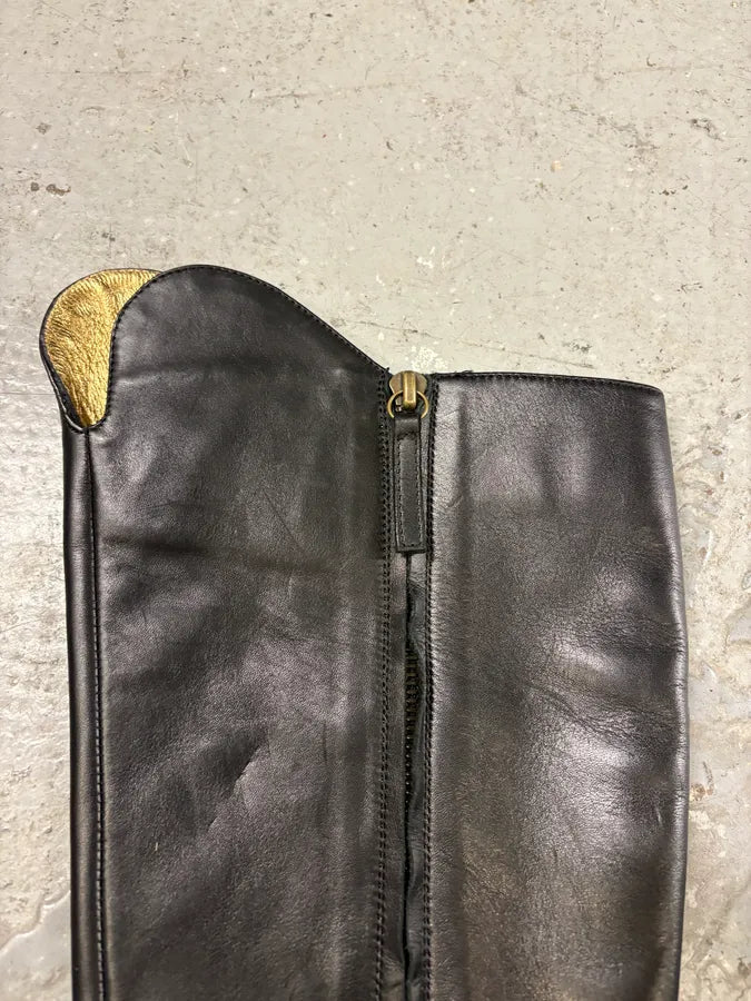 2000s Roberto Cavalli Black Leather Ankle Boots (38eu/us5.5) OzTUktv 3