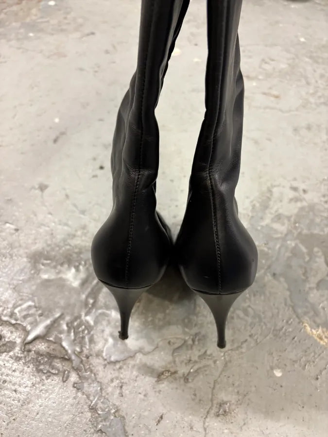 2000s Roberto Cavalli Black Leather Ankle Boots (38eu/us5.5) OzTUktv 4