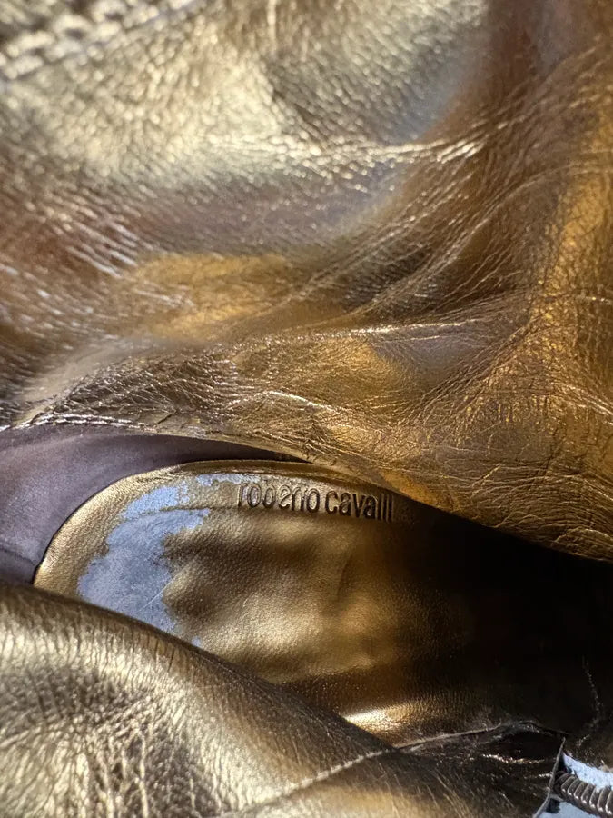 2000s Roberto Cavalli Black Leather Ankle Boots (38eu/us5.5) OzTUktv 6