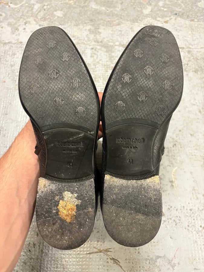 2000s Roberto Cavalli Black Leather Boots aOJRiEi 7