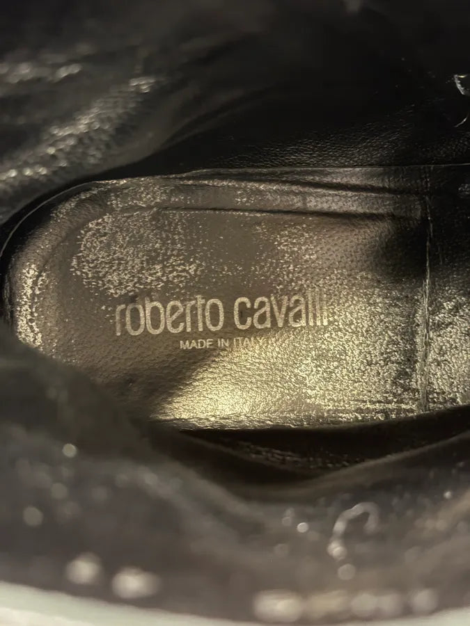 2000s Roberto Cavalli Black Leather Boots aOJRiEi 9