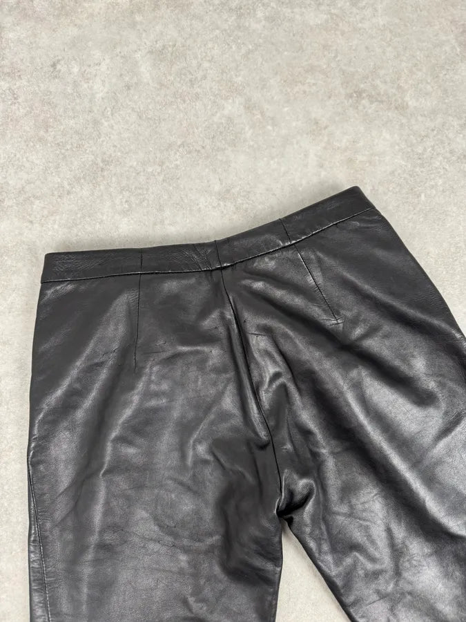 2000s Roberto Cavalli Black Leather Distressed Pants DpagAqO 8