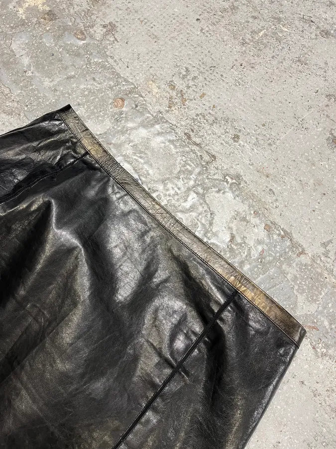 2000s Roberto Cavalli Black Leather Premium Skirt LZggSQR 3