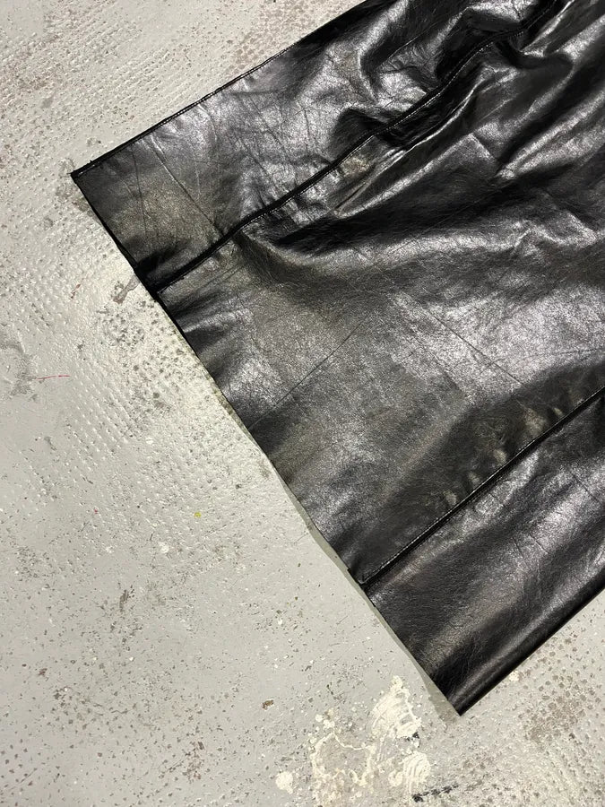 2000s Roberto Cavalli Black Leather Premium Skirt LZggSQR 4