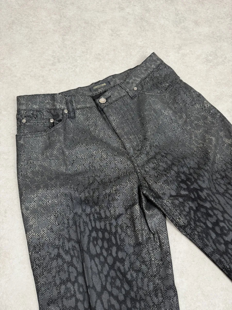 2000s Roberto Cavalli Black Leopard Pants DPfnaIc 6