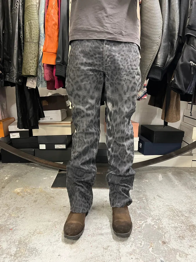 2000s Roberto Cavalli Black Leopard Print Pants nDuBjDC 1