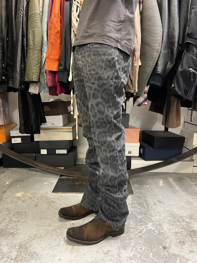 2000s Roberto Cavalli Black Leopard Print Pants nDuBjDC 3