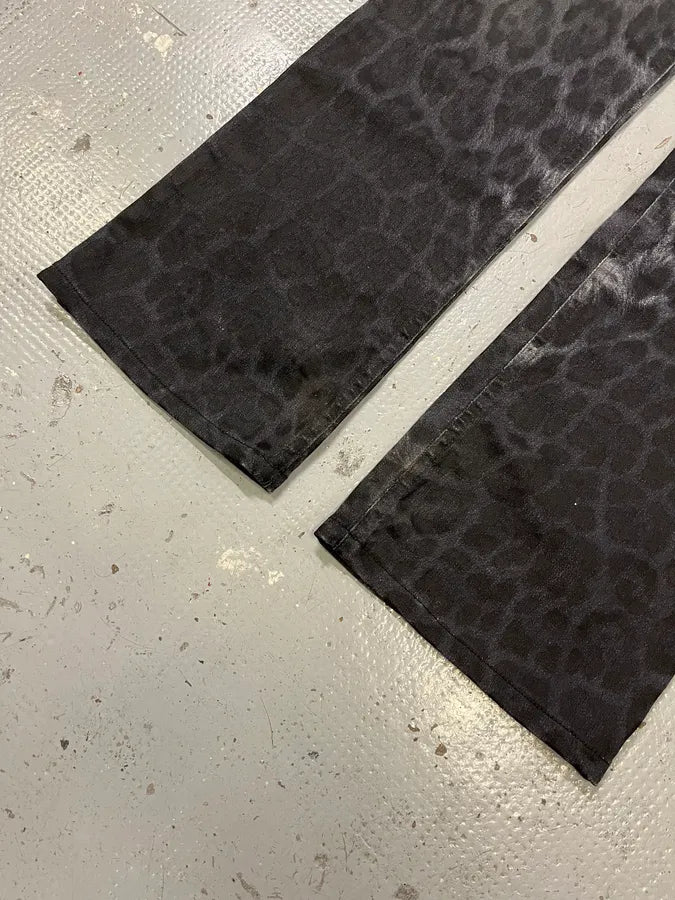 2000s Roberto Cavalli Black Leopard Print Pants nDuBjDC 6