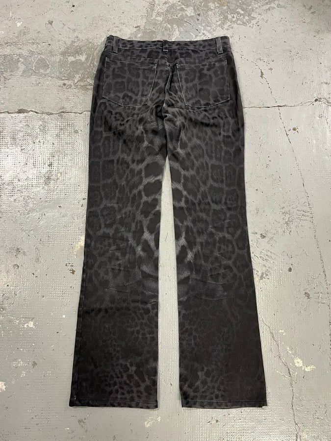 2000s Roberto Cavalli Black Leopard Print Pants nDuBjDC 7