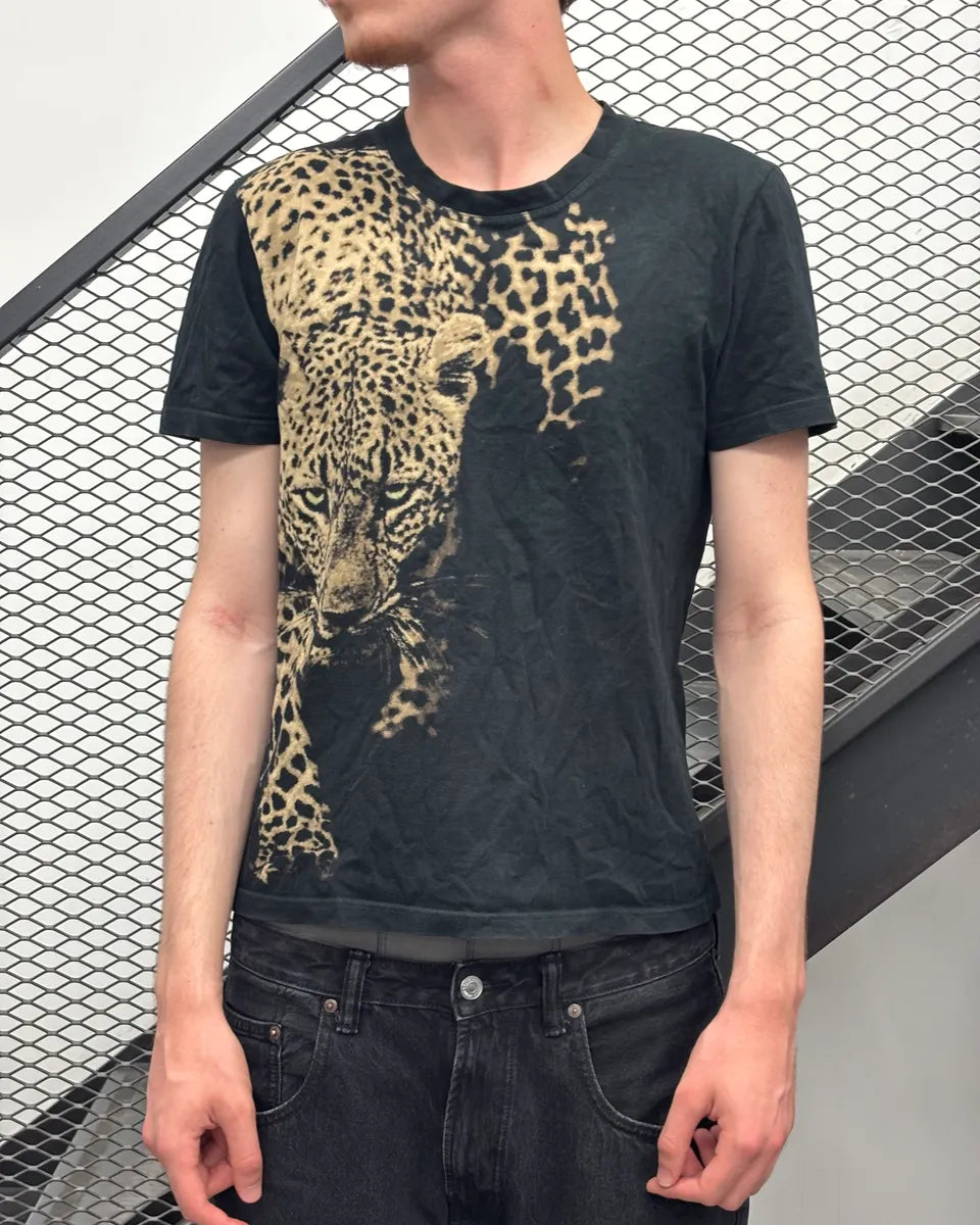 2000s Roberto Cavalli Black Leopard Print T-Shirt xZvIrGC 1